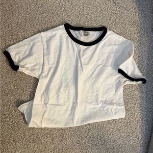 Comfort Colors White and Black Ringer Tee